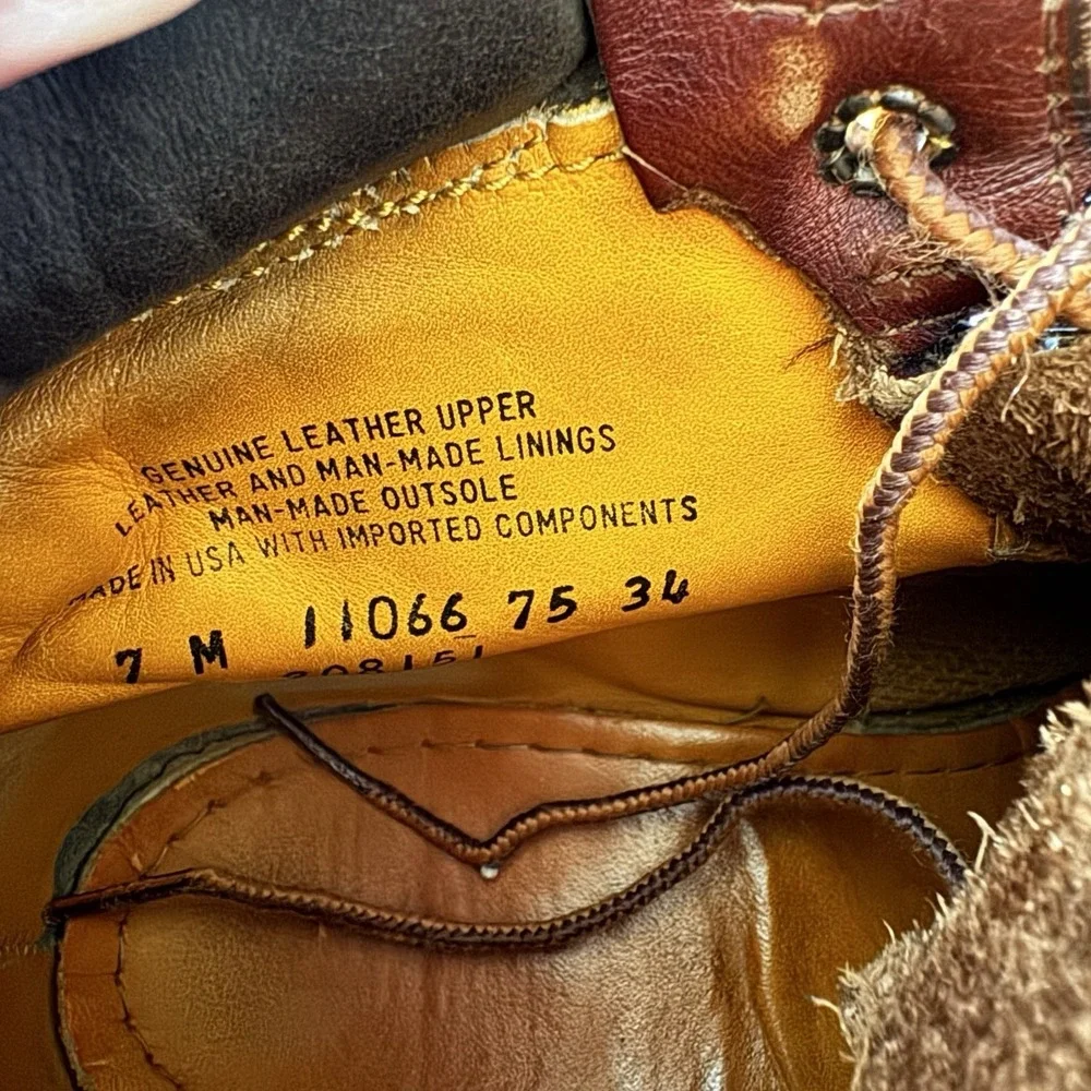 Timberland Vintage 1980s Leather Boots Men's US Sz 7 MMade In‎ USA Hiking Work